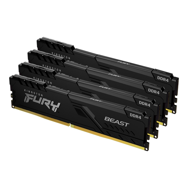 64GB DDR4 3200MHz CL16 DIMM (Kit of 4) 2Gx8 FURY Beast Black