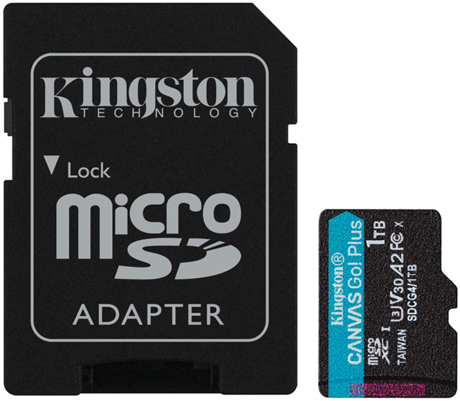 1TB microSDXC Canvas Go! Plus Gen4 200MB/s A2 U3 V30 Card + Adapter