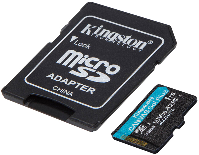 1TB microSDXC Canvas Go! Plus Gen4 200MB/s A2 U3 V30 Card + Adapter
