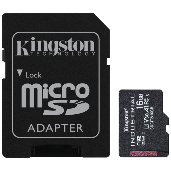16GB microSDHC UHS-I Class 10 産業グレード温度対応カード + SDアダプタ付属
