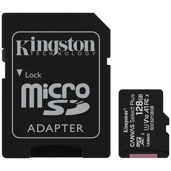 128GB Canvas Select Plus microSDXCカード Class10 UHS-1 U1 V10 A1 SDアダプタ付属