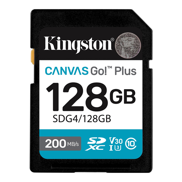 128GB SDXCカード Canvas Go! Plus Class 10 UHS-I U3 最大200MB/秒読取