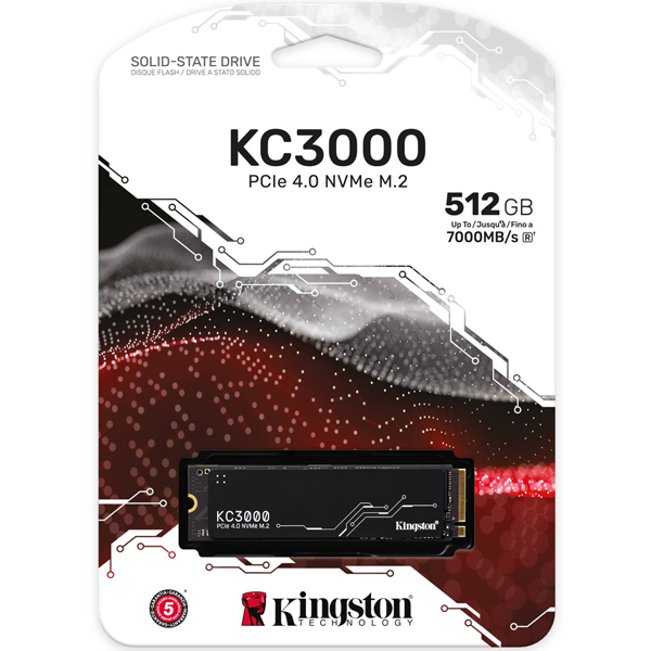 KC3000 PCIe 4.0 NVMe M.2 SSD 512GB 3D TLC NAND 最大読取7000MB/秒、最大書込3900MB/秒