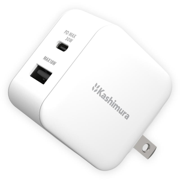 AC充電器 AC USBA+C PD30W ホワイト