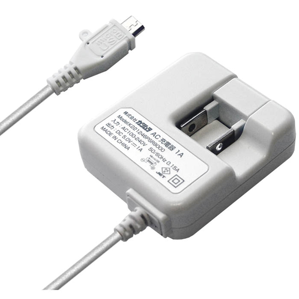AC充電器 ストレート1m 1A micro WH