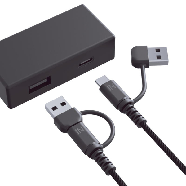 USB充電&同期ケーブル 変換コネクタ付き 1.2m A/C-C ブラック
