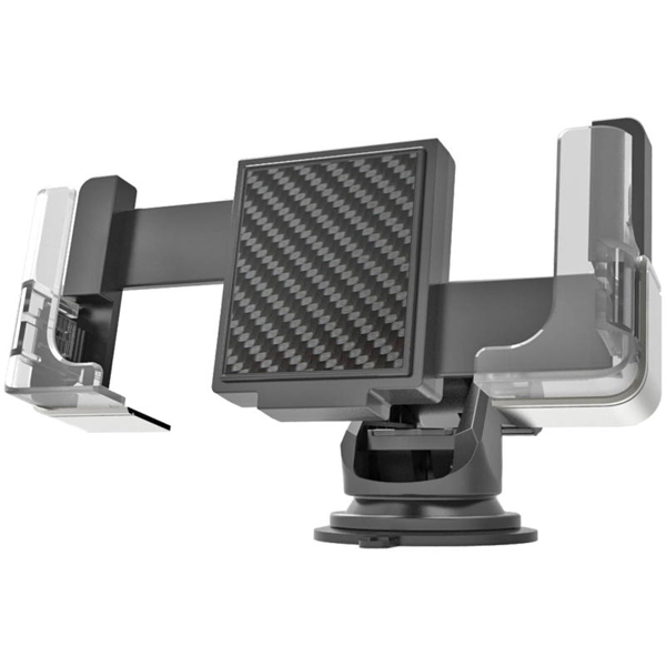 手帳対応スマホホルダー2 吸盤取り付け ブラック