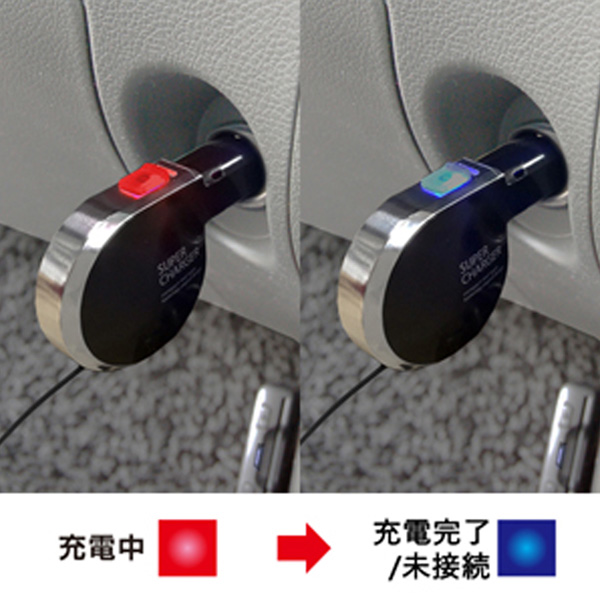 DC充電器 リール インジケーター 3A Type-C BK