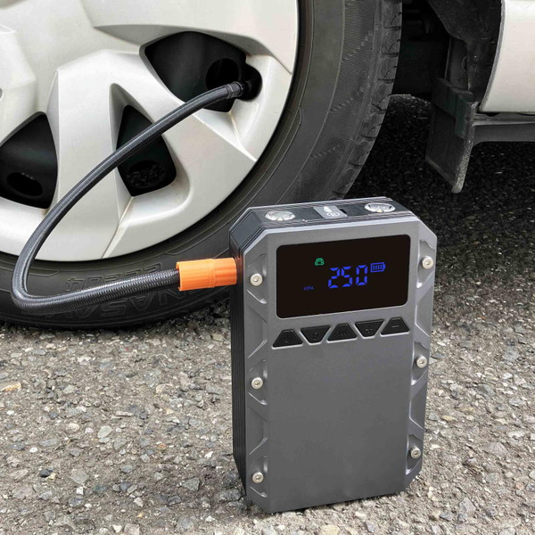 電動コンプレッサー付きジャンプスターター 6000mAh ブラック