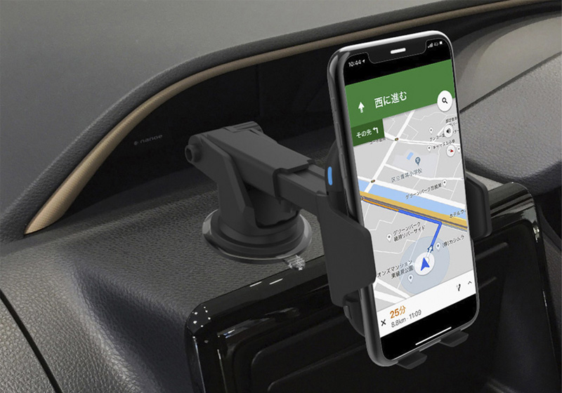 ワイヤレス充電器自動開閉ホルダー ブラック