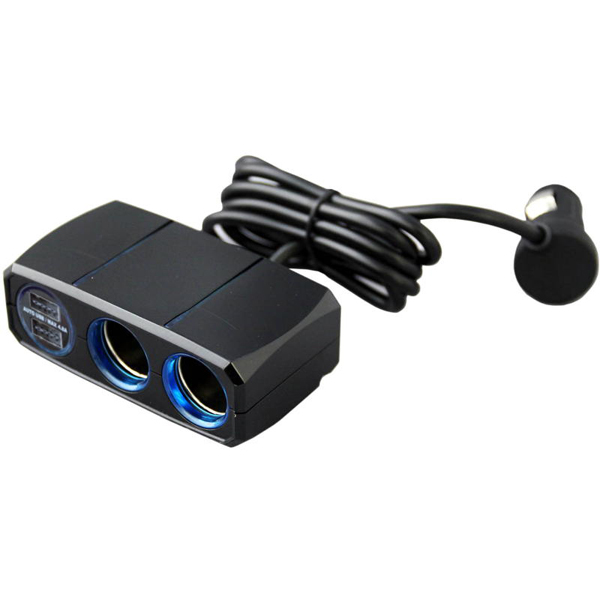 2連セパレートソケット 2リバーシブルUSB自動判定 4.8A ブラック