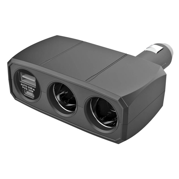 2連ダイレクトソケット USB-PD30W対応 / リバーシブルUSB自動判定 ブラック