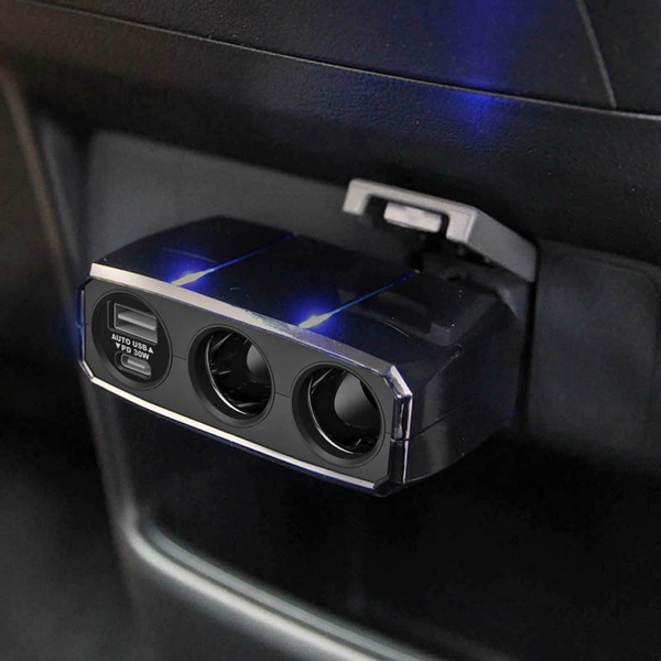 2連ダイレクトソケット USB-PD30W対応 / リバーシブルUSB自動判定 ブラック