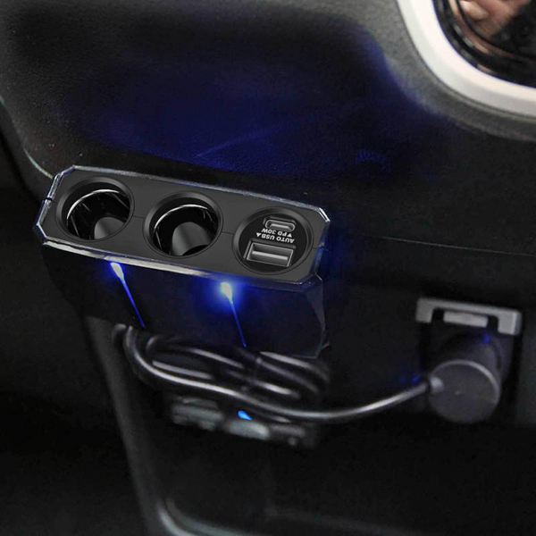 2連セパレートソケット USB-PD30W対応 / リバーシブルUSB自動判定 ブラック
