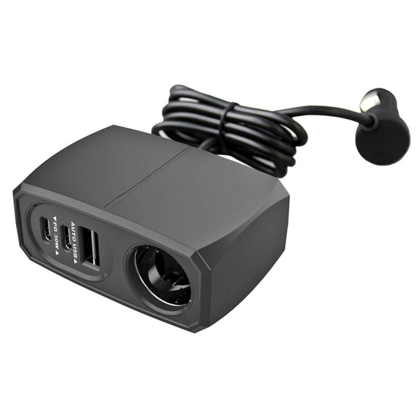 セパレートソケット USB-PD30W対応 / リバーシブルUSB自動判定 ブラック