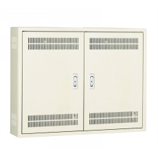 熱機器収納キャビネット 両開 木板ベース クリーム (H900×W800×D140)