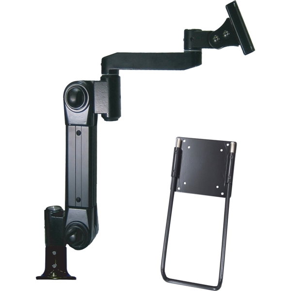 高荷重型液晶モニタ・TV用VESA対応フランジグロメット式フレキシブルアーム(ブラック)