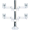 液晶モニタ・TV用VESA対応天板ネジ固定式マルチポールアーム(4画面)