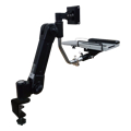 VESA対応スリムキーボード台一体型C型クランプ式フレキシブルアーム（ブラック）