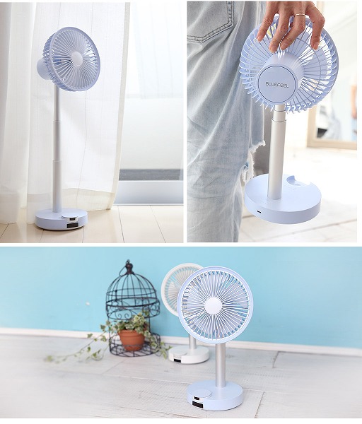 BARSET 4D FAN 多機能コードレス卓上扇風機 ホワイト