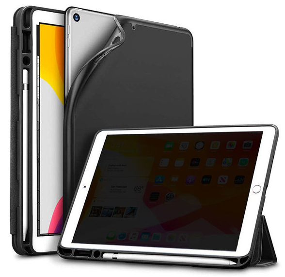 ESR 2019 iPad 10.2inch 専用ペンシルホルダー付きSmart Folio Case ブラック