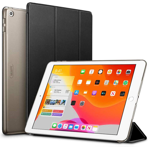 ESR 2019 iPad 10.2inch ウルトラスリム Smart Folio ケース ブラック
