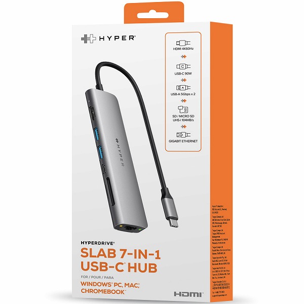 HyperDrive SLAB 7-in-1 USB-Cハブ グレー