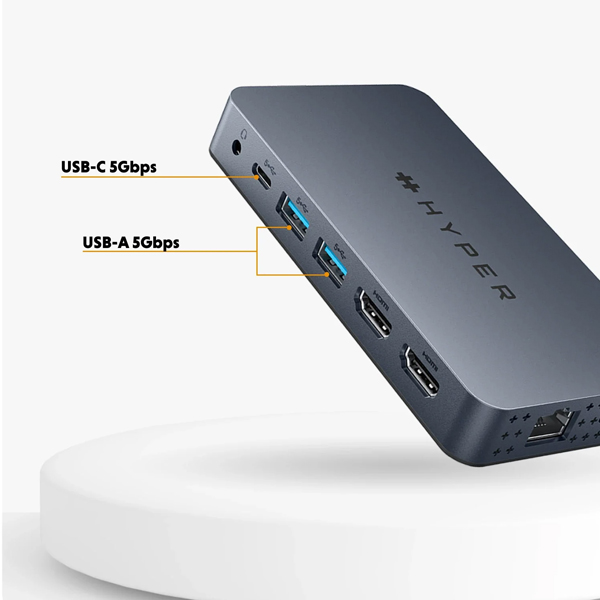 HyperDrive Next Dual 4K HDMI 10 Port USB-C ハブ For M1、M2、and M3 MacBooks