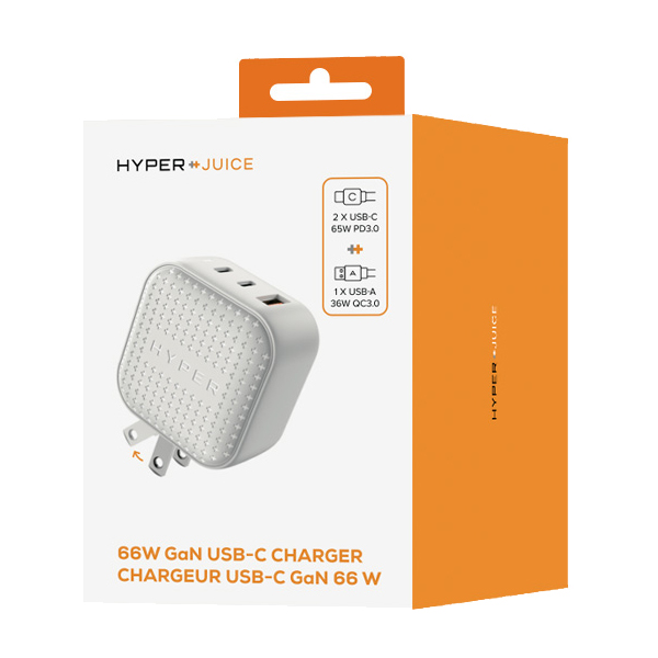 HyperJuice GaN 66W USB-C ACアダプタ ホワイト