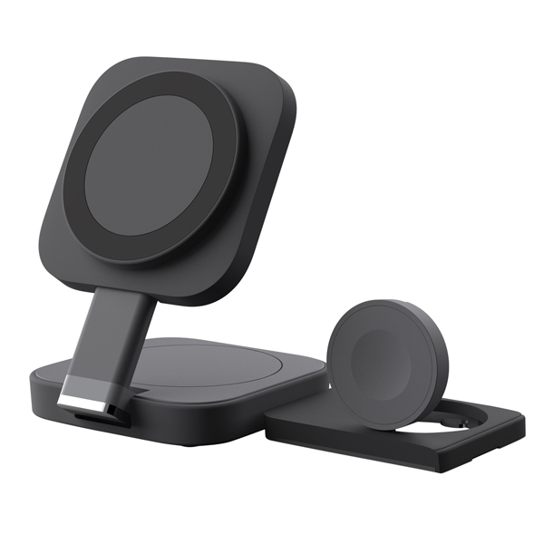 HACRAY 3in1 折りたたみワイヤレス充電スタンド ブラック