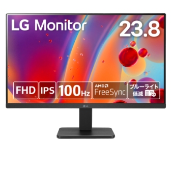 液晶ディスプレイ 23.8型/1920×1080/Dsub15pin、HDMI/ブラック/スピーカー：なし/フルHD/IPS/LED/ブルーライト低減/フリッカーセーフ/液晶パネル・バックライト3年保証