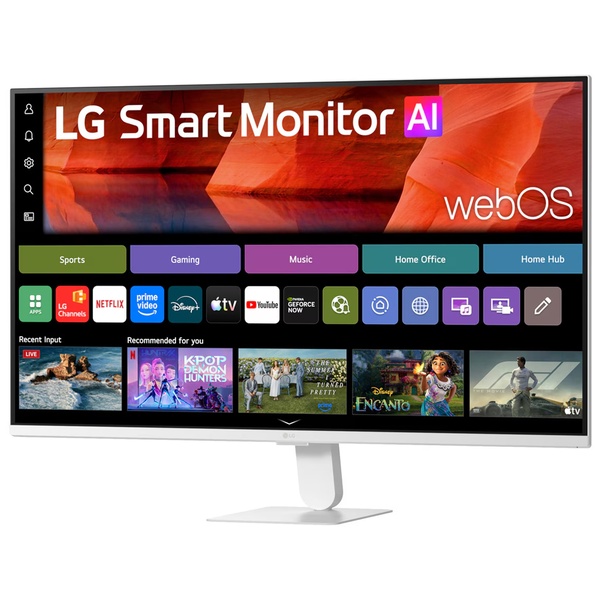 Smart Monitor AI/31.5型/白色/1920×1080/HDMI/スピーカーあり/フルHD/120Hz/VA/sRGB 99%/HDR/アンチグレア/webOS/Google cast/AirPlay/Wi-Fi 5/Bluetooth