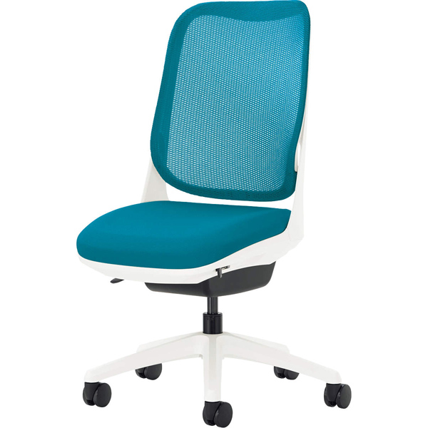 オフィスチェアー＜RIDE（ライド）＞ アームレス 798-01 ターコイズブルー