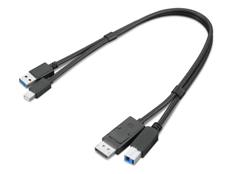 ThinkStation Mini-DisplayPort/USB Type-A3.0 - DisplayPort/USB Type-B3.0 変換アダプター