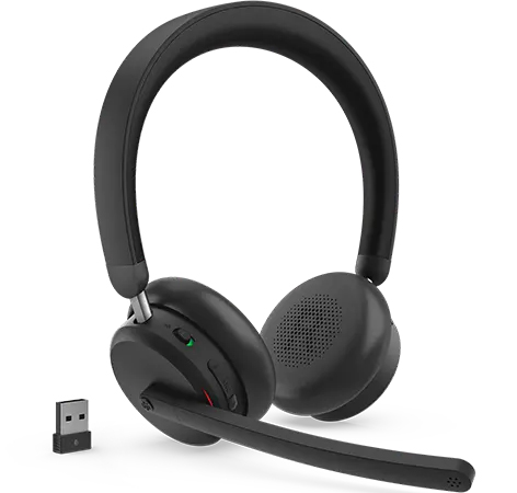 Lenovo Dual-Mode ワイヤレス アクティブノイズキャンセリング ヘッドセット 6550(USB Type-A レシーバー同梱)
