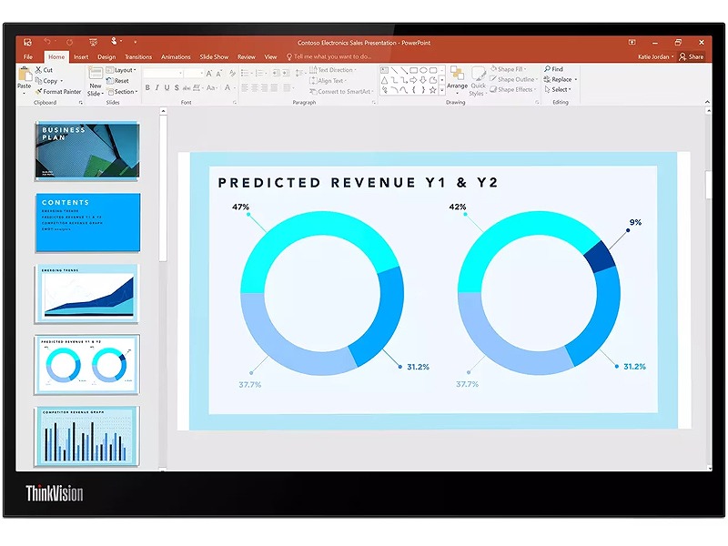 ThinkVision M14d （14型/2240×1400/USB Type-C x2/黒/スピーカーなし）