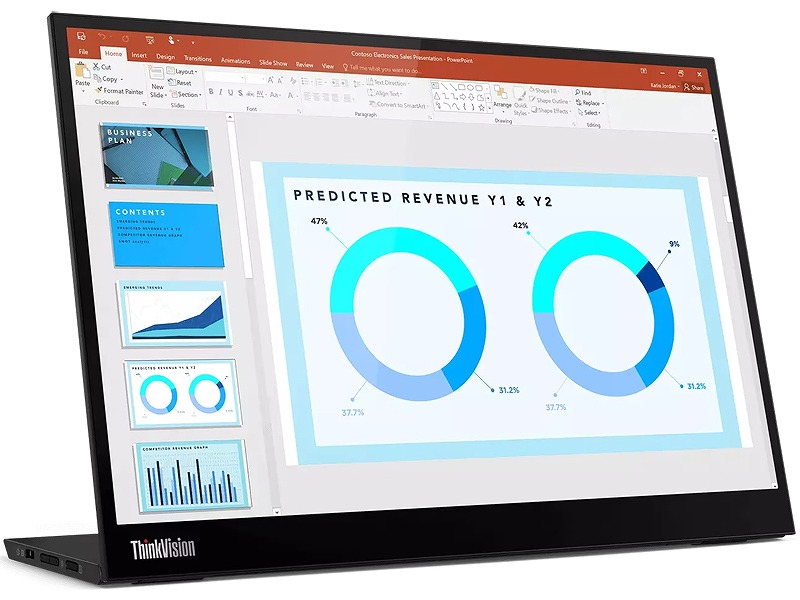 ThinkVision M14d （14型/2240×1400/USB Type-C x2/黒/スピーカーなし）