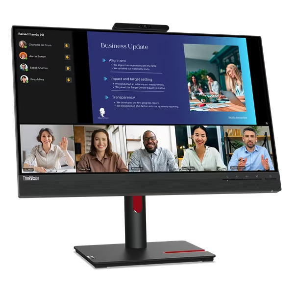 ThinkVision T24v-30 （23.8型/1920×1080/アナログ(mini D-Sub 15PIN) x1、DisplayPort x1、HDMI x1/黒/ステレオスピーカー(内蔵) (3Wx2)）