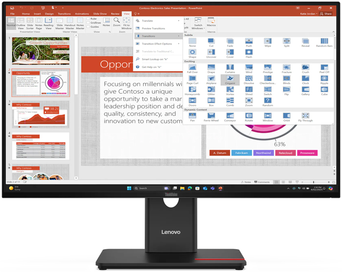 ThinkVision T27-40 (27型/1920×1080/HDMI、DP、VGA/エクリプスブラック/スピーカー：あり)
