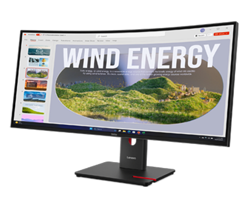 ThinkVision T34WD-40 (34型ワイド液晶ディスプレイ/3440×1440/USB Type-C、DP、HDMI/黒/スピーカー：なし/3年間保証/チルト/スイベル(回転)/高さ調整）