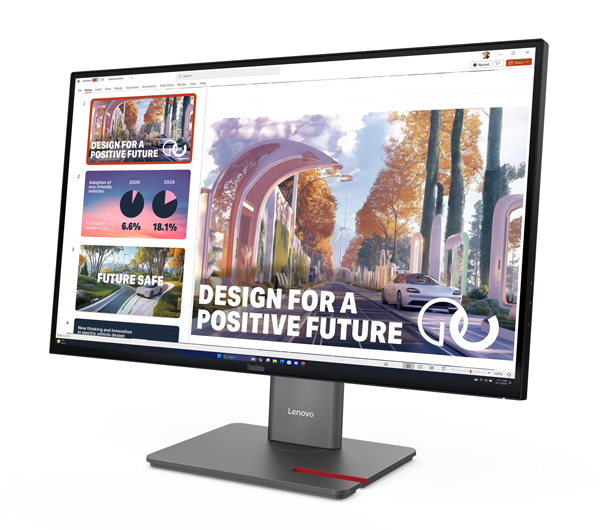ThinkVision P27QD-40 (27型ワイド液晶ディスプレイ/2560×1440/DP、HDMI、USB Type-C/ブラック/スピーカー：なし/3年間フル保証/広視野角IPSパネル採用)