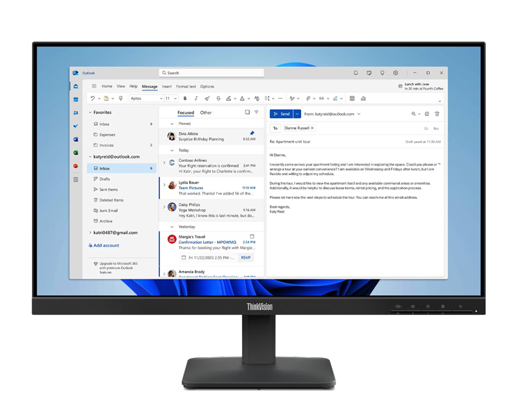 ThinkVision S24-4e (23.8型ワイド液晶ディスプレイ/1920×1080/HDMI、アナログRGB/ブラック/スピーカー：なし/3年間フル保証/チルト)