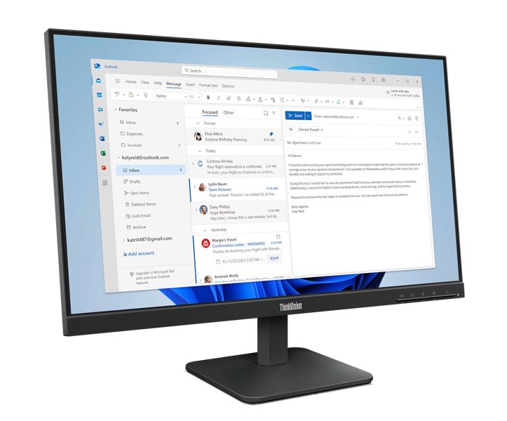 ThinkVision S24-4e (23.8型ワイド液晶ディスプレイ/1920×1080/HDMI、アナログRGB/ブラック/スピーカー：なし/3年間フル保証/チルト)