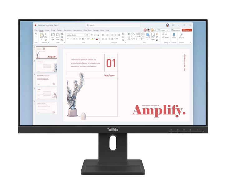 ThinkVision E24-40 (23.8型ワイド液晶ディスプレイ/1920×1080/VGA、DP、HDMI/ブラック/スピーカー：あり/3年間フル保証/広視野角IPSパネル採用)