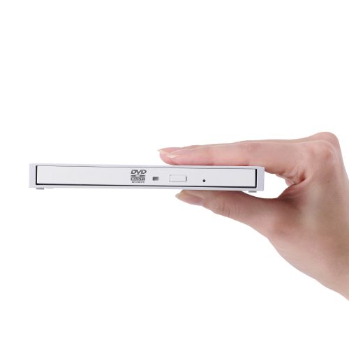 ポータブルDVDドライブ/USB Type-C/動画再生&データ書き込み&編集/ホワイト