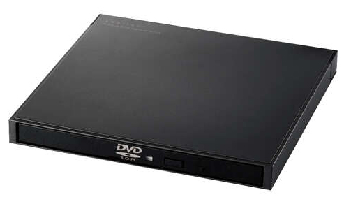 ポータブルDVDドライブ/USB3.2(Gen1)/読込専用DVD-ROM/Type-A/Type-C/ブラック