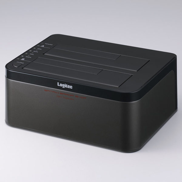 2Bayスタンド型3.5インチHDD＆2.5インチHDD+SSDデュプリケーターケース/USB3.0/ソフト付/エラースキップ機能付