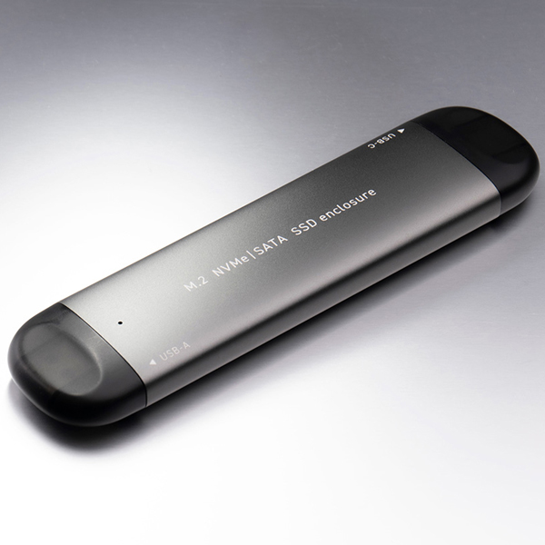 USB3.2(Gen2)対応M.2 NVMe SSDケース/Type-C対応/直挿し