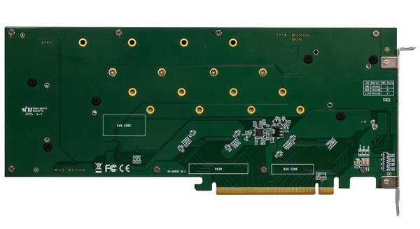 PCIe GEN4 QUAD M.2 RISER CARD/最大4基のPCIe Gen4 M.2 SSD搭載可能なライザーカード/PCIe 4.0 x16接続/NVMe M.2 2242/2260/2280/22110をサポート/RAID 0/1/10をサポート