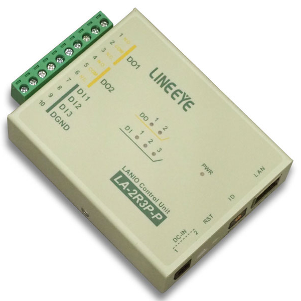 LAN接続型デジタルIOユニット リレー（1c接点）2出力/ドライ接点3入力